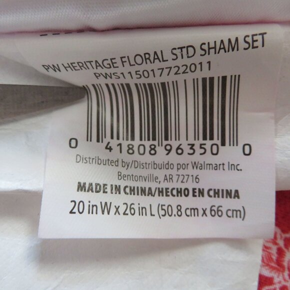 The Pioneer Woman Heritage Floral Standard Quilted Sham Set 20"x26" Cotton - Picture 9 of 13